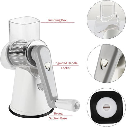 Rotary Cheese Grater Hand Crank Cheese Shredder, Black