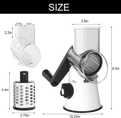 Rotary Cheese Grater Hand Crank Cheese Shredder, Black