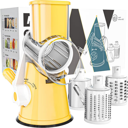 Rotary Cheese Grater Hand Crank Cheese Shredder, Black