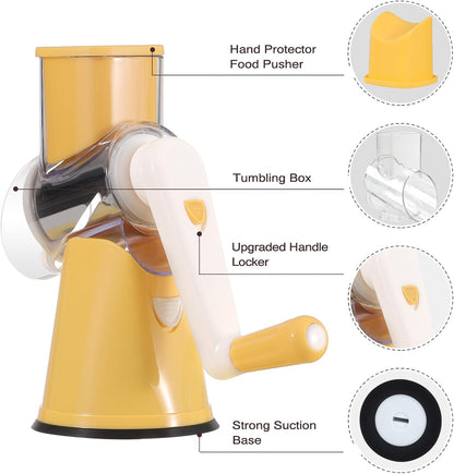 Rotary Cheese Grater Hand Crank Cheese Shredder, Black