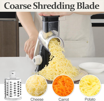 Rotary Cheese Grater Hand Crank Cheese Shredder, Black