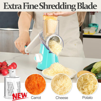 Rotary Cheese Grater Hand Crank Cheese Shredder, Black