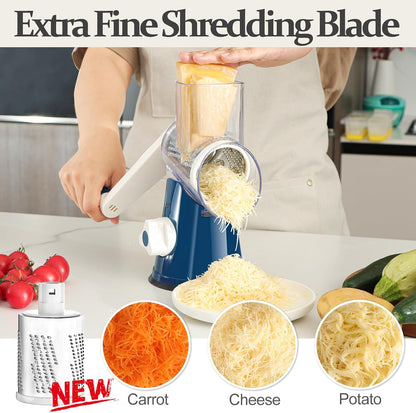 Rotary Cheese Grater Hand Crank Cheese Shredder, Black