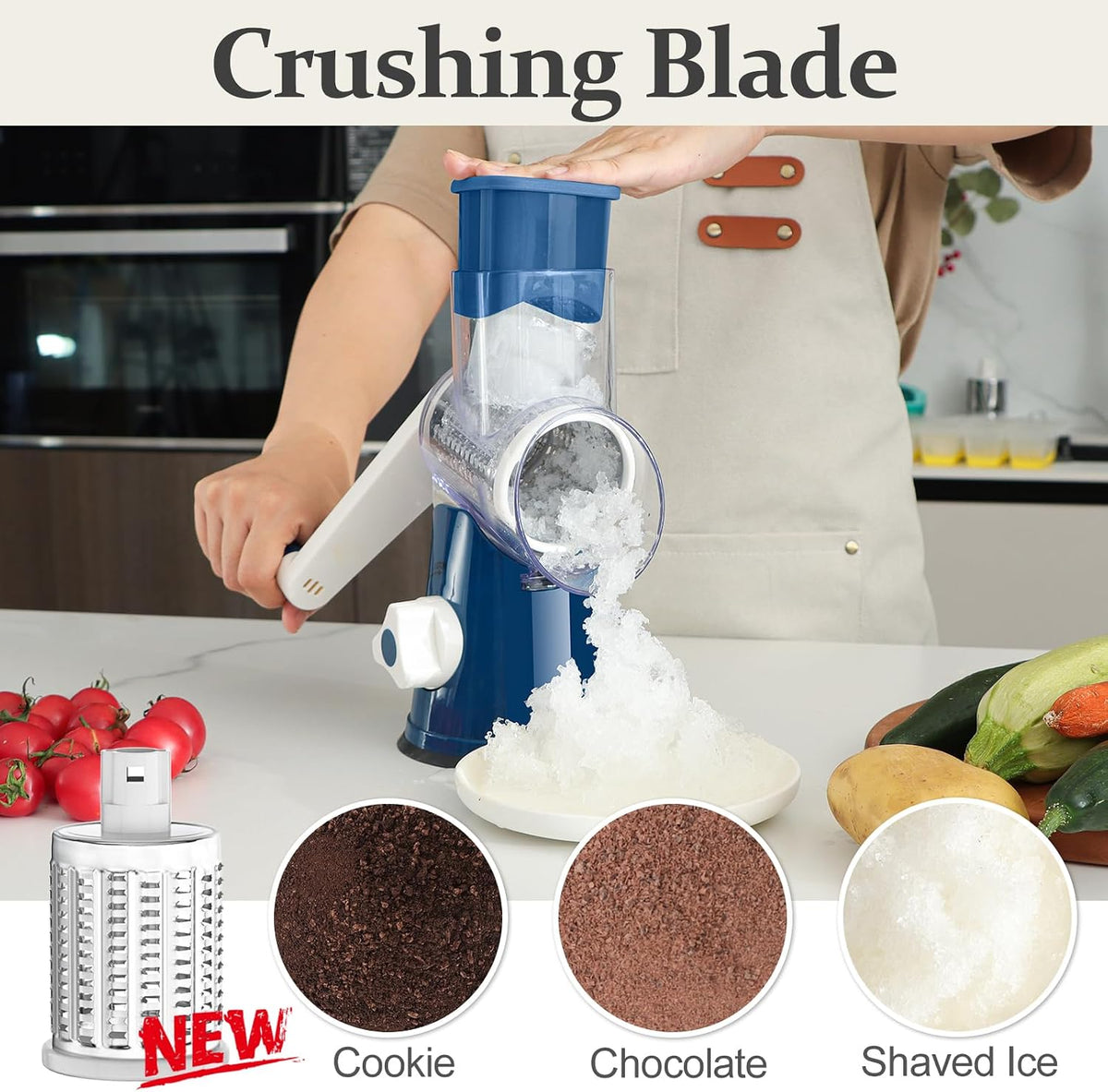 Rotary Cheese Grater Hand Crank Cheese Shredder, Black