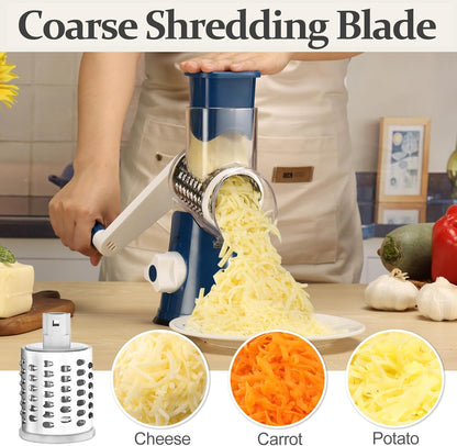 Rotary Cheese Grater Hand Crank Cheese Shredder, Black