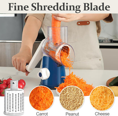 Rotary Cheese Grater Hand Crank Cheese Shredder, Black