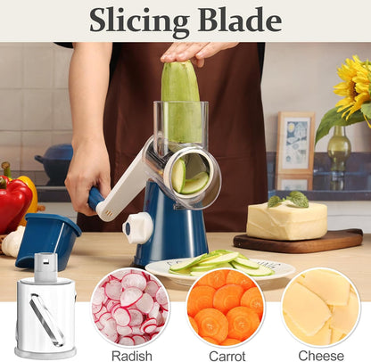 Rotary Cheese Grater Hand Crank Cheese Shredder, Black