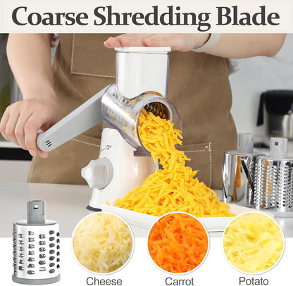 Rotary Cheese Grater Hand Crank Cheese Shredder, Black