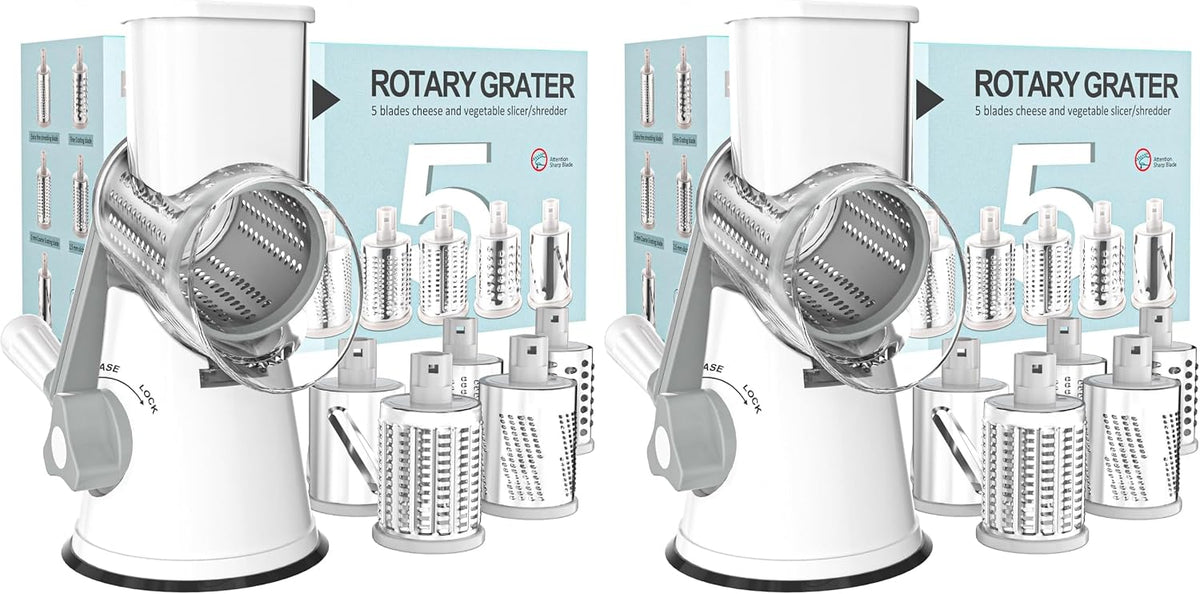 Rotary Cheese Grater Hand Crank Cheese Shredder, Black