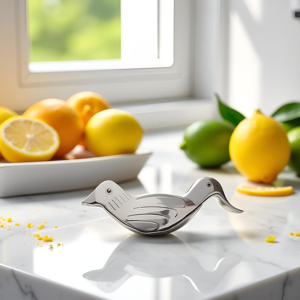 2Pcs Silver Manual Lemon Juicer, Exquisite Bird Stainless Steel Manual Lemon Juicer and Lime Squeezer for Orange Lemon Lime, Applied to Homes and Restaurant Fruit and Vegetable Tools