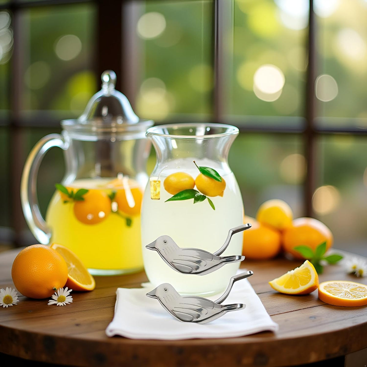 2Pcs Silver Manual Lemon Juicer, Exquisite Bird Stainless Steel Manual Lemon Juicer and Lime Squeezer for Orange Lemon Lime, Applied to Homes and Restaurant Fruit and Vegetable Tools