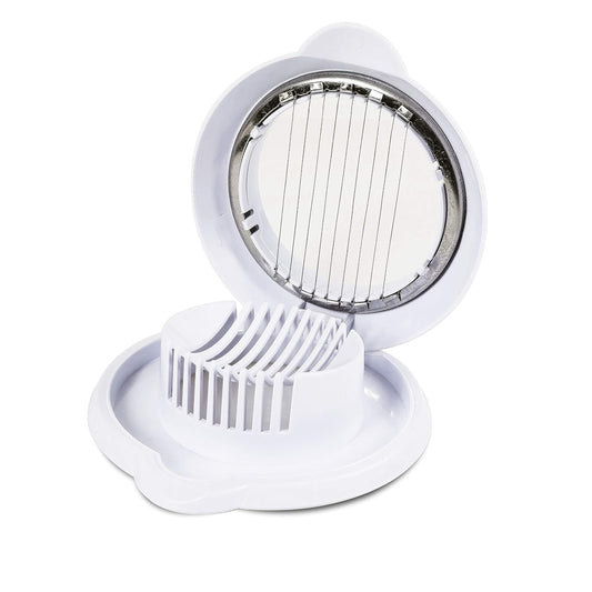 Egg Chopper, Safe and Easy to Use Food Chopper, Egg Cutter, Mushroom Slicer, Strawberry Slicer and more for Salads, Garnish, and Favorite Foods White