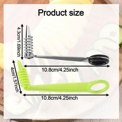 3pcs Spiral Cutter Knives, Stainless Steel & Plastic Vegetable Slicer Cutters Manual Spiral Screw Slicer Practical Kitchen Accessories for Potatoes Cucumbers Carrots