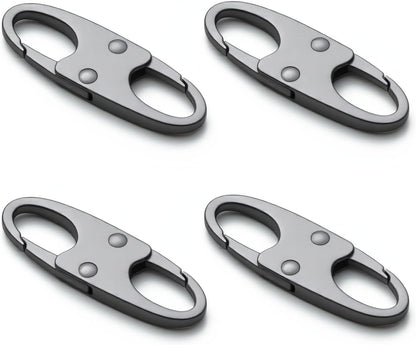 Anti Theft Zipper Clips Double Opening Small Carabiner Clips, 4Pcs Elegant Zinc Alloy Zipper Pull Replacement for Travel, Commuting and Camping (Space Grey)