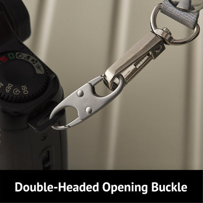 Anti Theft Zipper Clips Double Opening Small Carabiner Clips, 4Pcs Elegant Zinc Alloy Zipper Pull Replacement for Travel, Commuting and Camping (Space Grey)