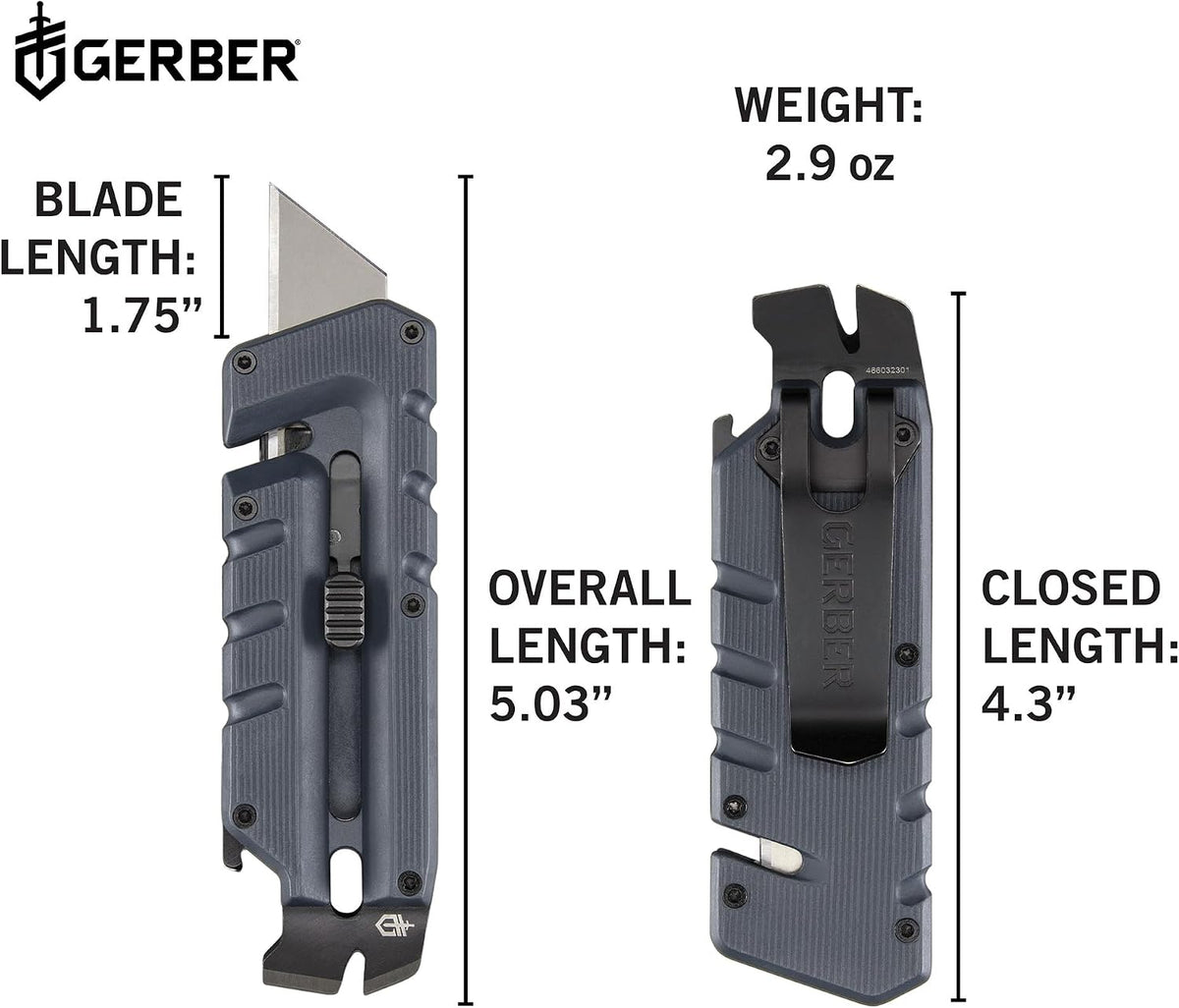 Prybrid Pocket Knife Multitool 8-in-1 Box Cutter, Bottle Opener,Blue