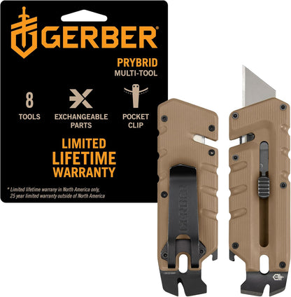 Prybrid Pocket Knife Multitool 8-in-1 Box Cutter, Bottle Opener,Blue
