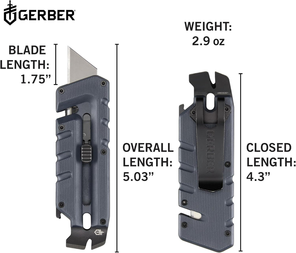 Prybrid Pocket Knife Multitool 8-in-1 Box Cutter, Bottle Opener,Blue