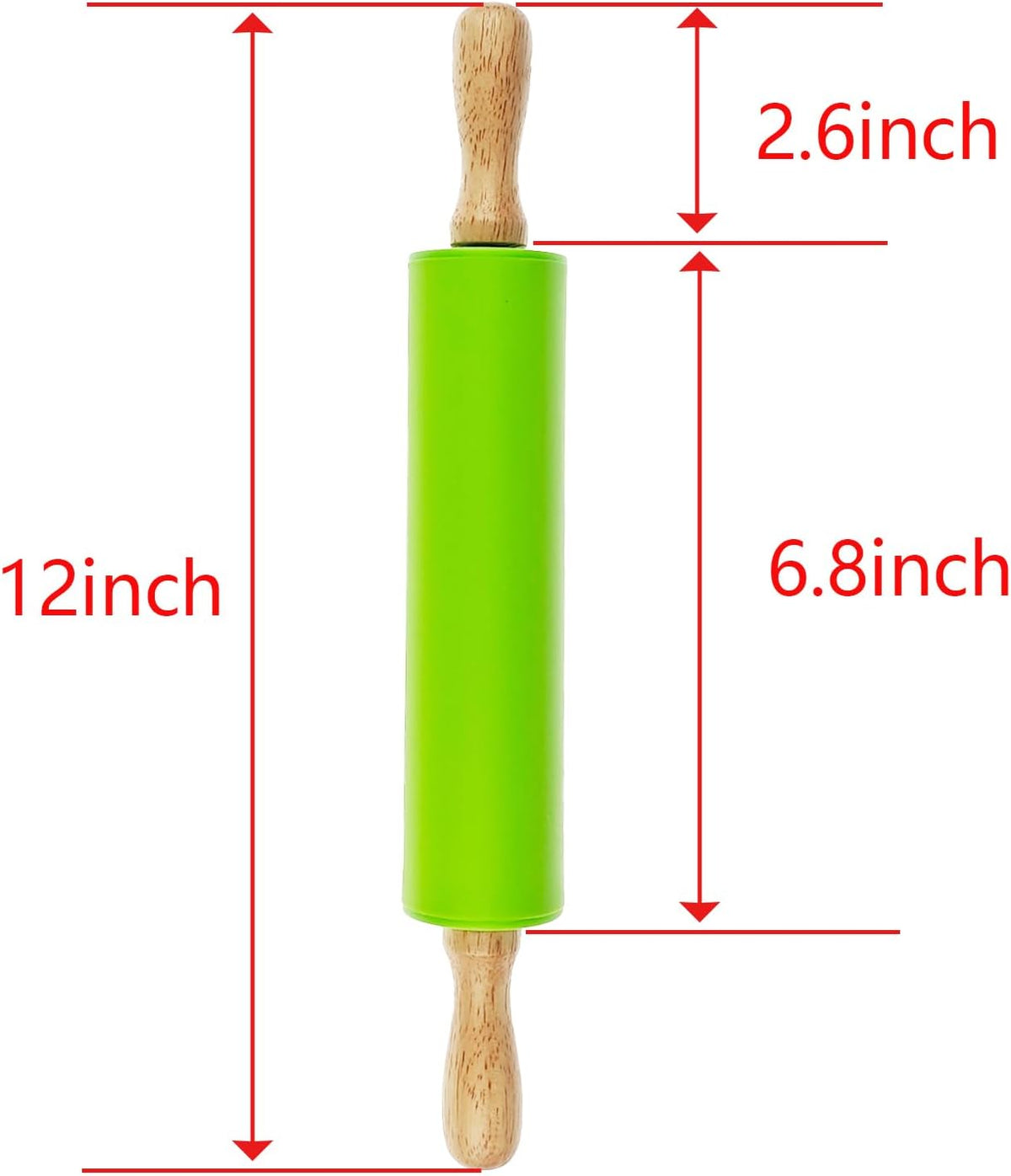 6 Pack Small Rolling Pin for Kids, Kids Rolling Pin for Home Kitchen (6 colors) (9 Inch)