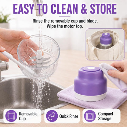 Electric Garlic Chopper, 320ML Portable Veggie Chopper, Rechargeable Vegetable Chopper,Garlic Grinder Masher Onion Chopper, Blender to Vegetable, for Ginger, Nuts,Chili, Fruit, Meat and Spices