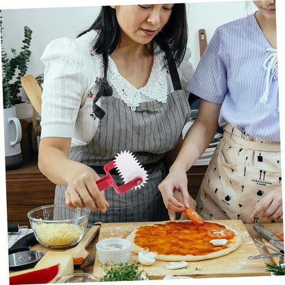BESTOYARD Pizza Dough Roller Docker 7.87X4.72X1.96 Inch Kitchen Gadget with Uniform Hole Puncher for Even Pizza Crust Preparation