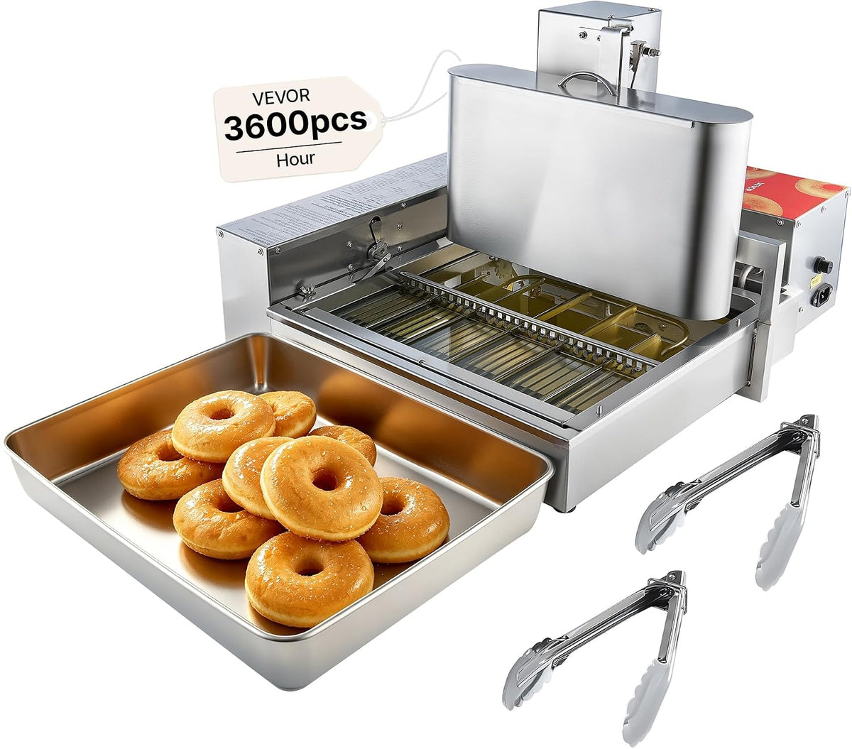 Donut Depositor, Large Capacity Manual Donuts Dropper, 304 Stainless Steel Commercial Batter Dispenser, 6 Thicknesses Adjustment Doughnut Hopper with Stand, For Restaurant Cafe Bakery Kitchen
