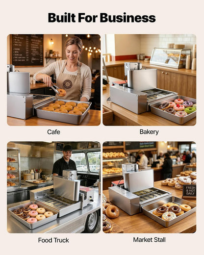 Donut Depositor, Large Capacity Manual Donuts Dropper, 304 Stainless Steel Commercial Batter Dispenser, 6 Thicknesses Adjustment Doughnut Hopper with Stand, For Restaurant Cafe Bakery Kitchen