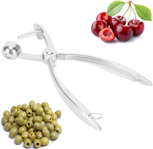Cherry Pitter, Olive Stoner Pitter Olive Stainless Steel Cherry Picker Tool Heavy Duty Pit Picker Tool Fruit Pit Remover with Lock