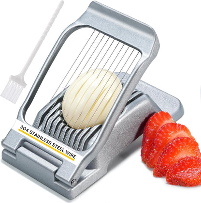 Stainless Steel Wire Egg Slicer for Hard Boiled Eggs & All Soft Food | Easy & Uniform Slices, Heavy Duty, Not Bend & Rust, Easy to Clean, Multipurpose Egg Cutter for Egg Salads, Sandwiches