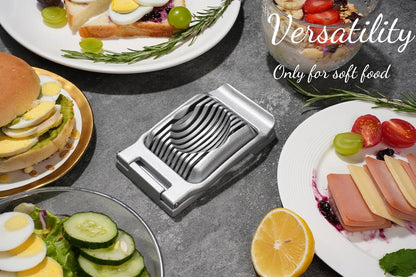 Stainless Steel Wire Egg Slicer for Hard Boiled Eggs & All Soft Food | Easy & Uniform Slices, Heavy Duty, Not Bend & Rust, Easy to Clean, Multipurpose Egg Cutter for Egg Salads, Sandwiches