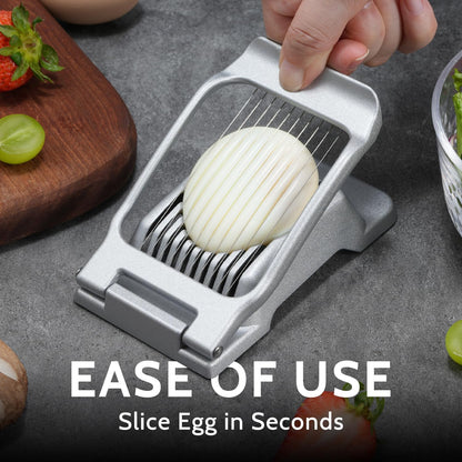 Stainless Steel Wire Egg Slicer for Hard Boiled Eggs & All Soft Food | Easy & Uniform Slices, Heavy Duty, Not Bend & Rust, Easy to Clean, Multipurpose Egg Cutter for Egg Salads, Sandwiches