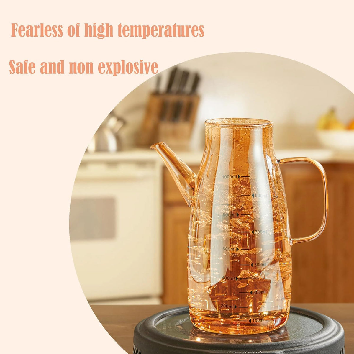 Oil Dispenser Bottle with Drip Free Spout Glass Container 20.3 oz | Wide Mouth Glass with Lid and Handle Food-grade Dispenser Container Bottles for Cooking Kitchen Gadgets