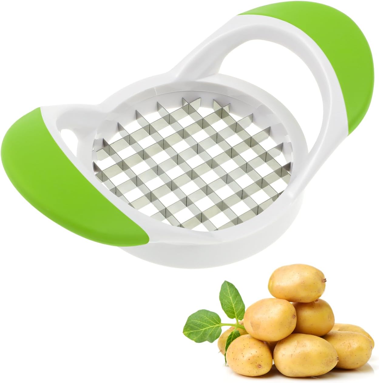 Stainless Steel Potato Slicer, Potato Cutting Device with Easy Grip Handle, Multi- French Fry Cutter Fruit Slicer
