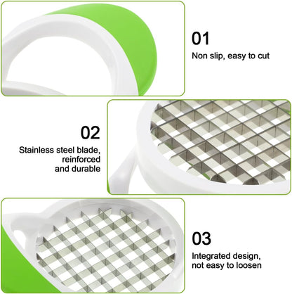 Stainless Steel Potato Slicer, Potato Cutting Device with Easy Grip Handle, Multi- French Fry Cutter Fruit Slicer