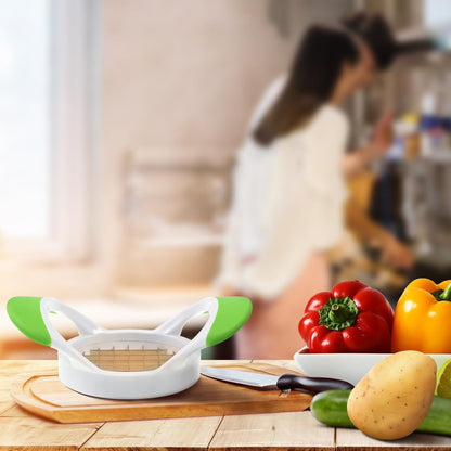 Stainless Steel Potato Slicer, Potato Cutting Device with Easy Grip Handle, Multi- French Fry Cutter Fruit Slicer