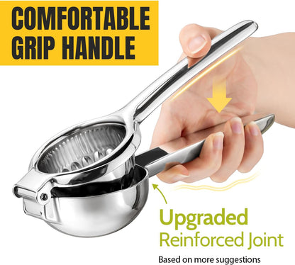 Heavy Duty Stainless Steel Lemon Squeezer, Easy Squeeze Hand Juicer