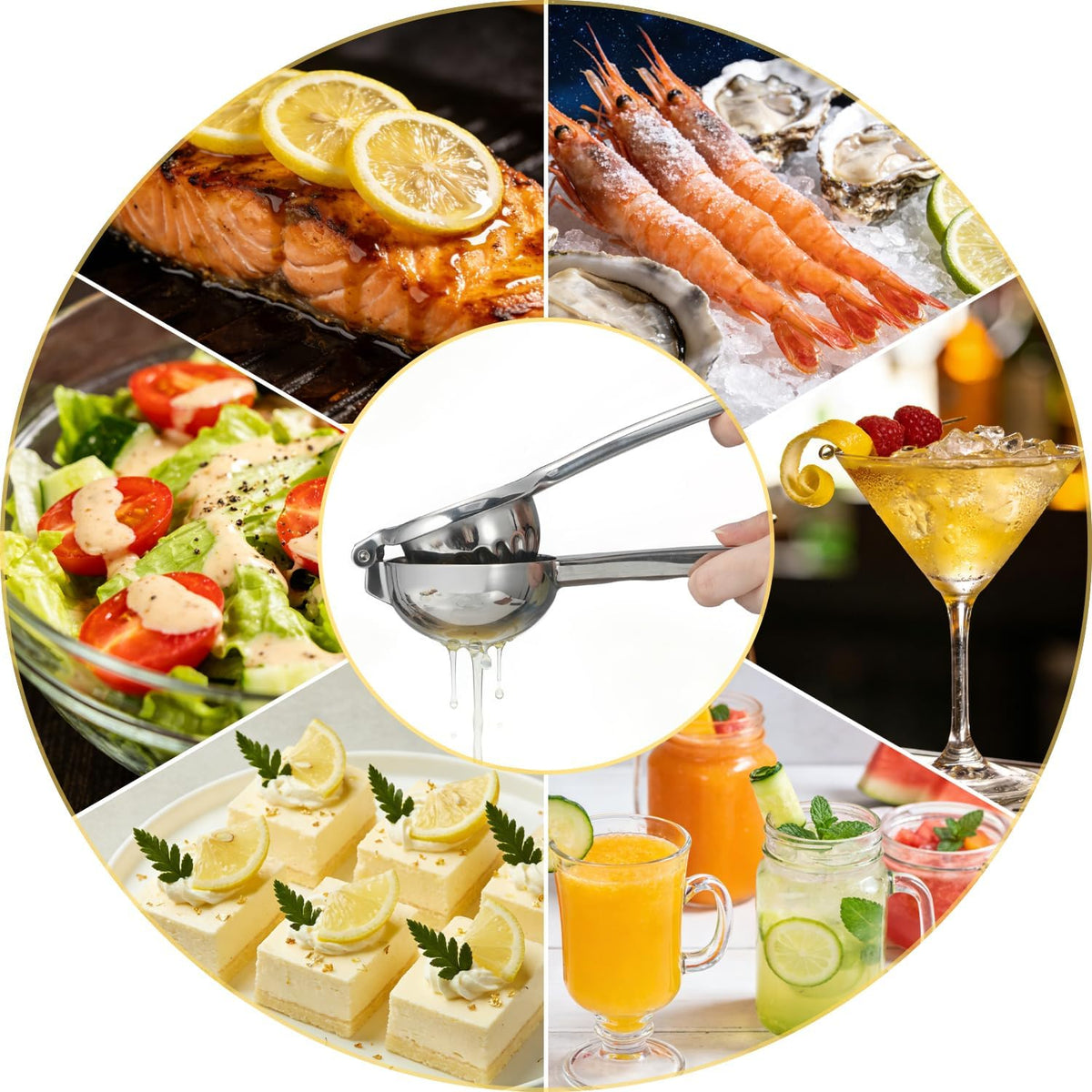 Heavy Duty Stainless Steel Lemon Squeezer, Easy Squeeze Hand Juicer