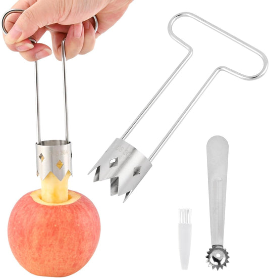 Bell Pepper Corer, Pepper Core Remover Tool, Stainless Steel Apples Core Remover Tool, Multifunctional Kitchen Gadget for Removing Fruit & Vegetable Cores(SIZE:3 Pcs)
