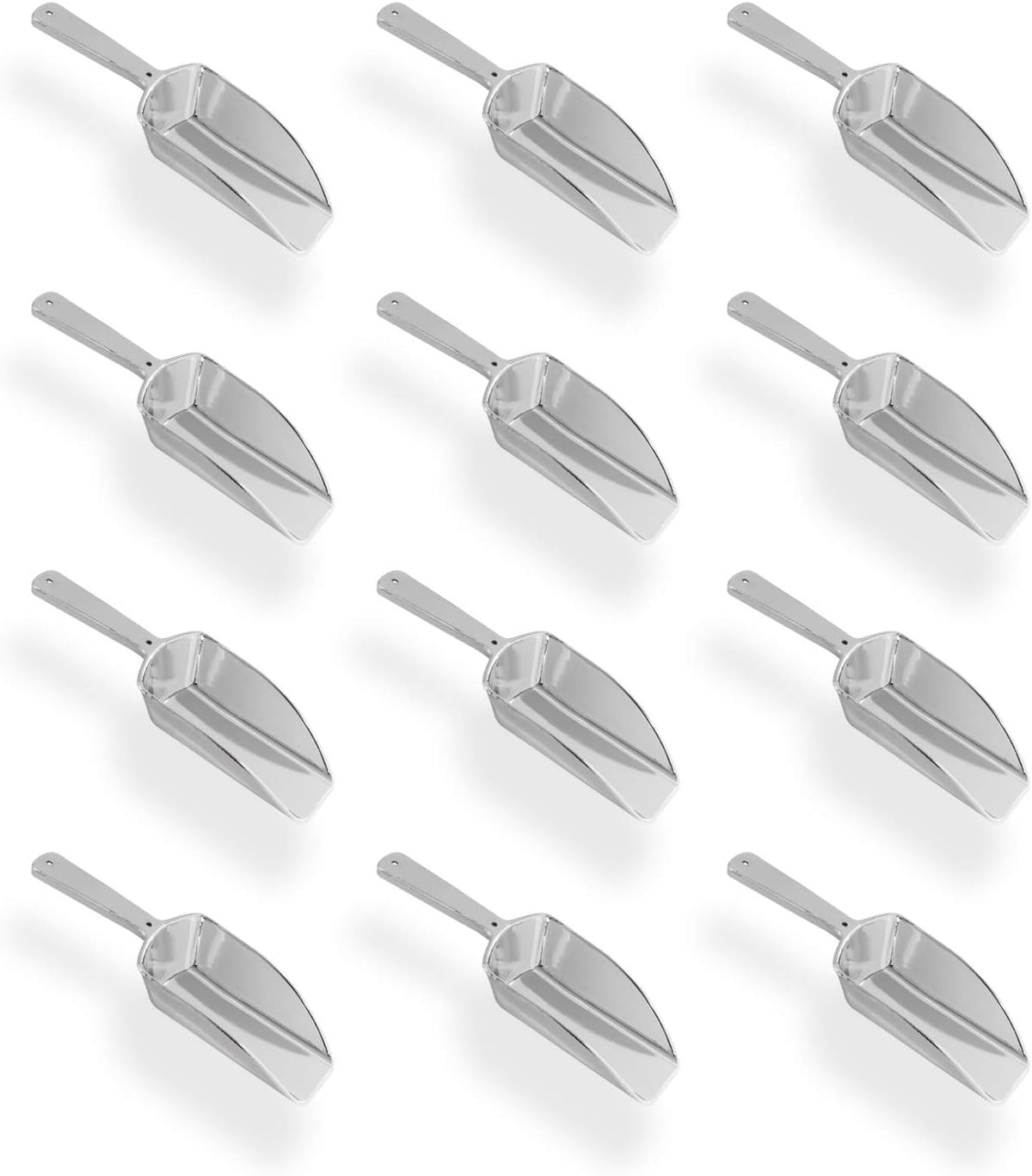 5.5" Mini Acrylic Plastic Kitchen Scoops for Weddings, Candy Dessert Buffet, Ice Cream, Protein Powders, Coffee, Tea (Clear)