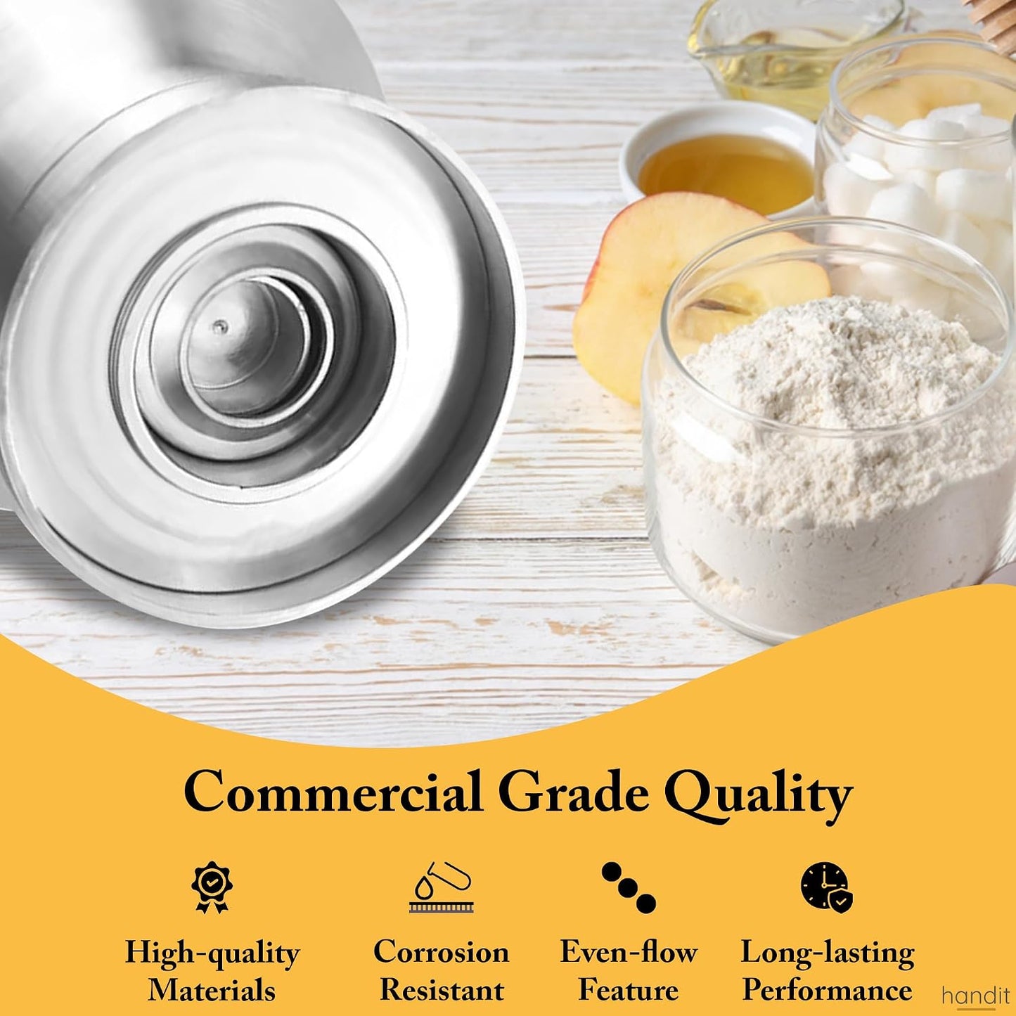 Pancake Batter Dispenser w/Stand | Commercial Restaurant Grade I 8-size settings I Easy Use, Even-Flow, Funnel Cake, Waffles, Batter I