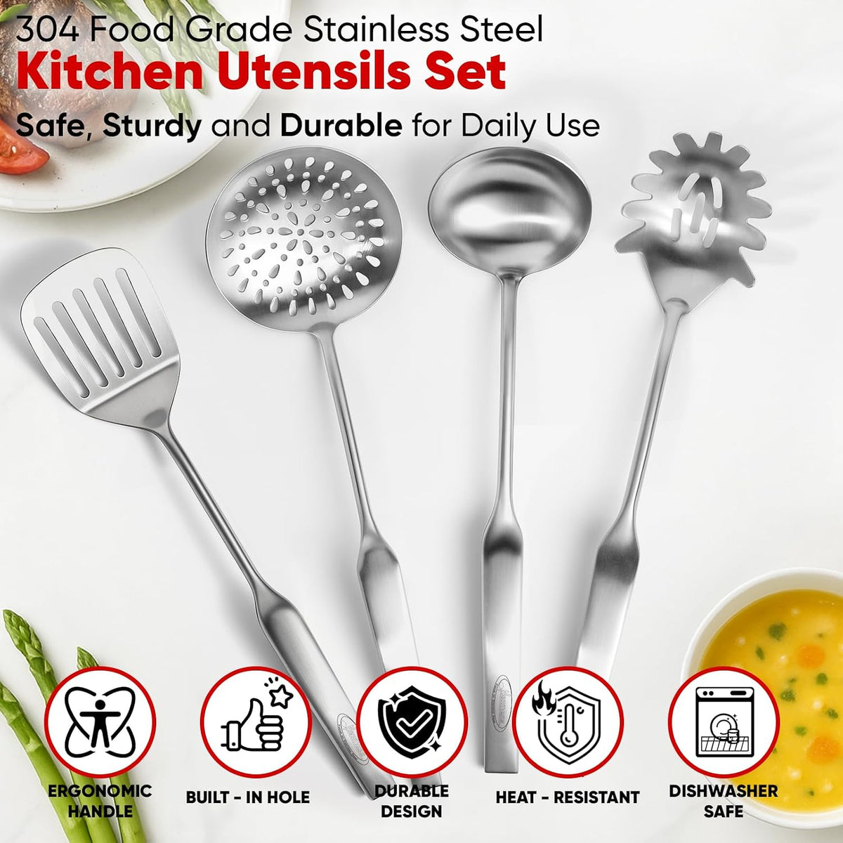 Newness Metal Fish Turner Spatula Stainless Steel for Kitchen Use, Small Griddle Egg Spatula, Flexible, Polished Metal, Corrosion Resistant, Kitchen Slotted Turner with Thin Edge Ideal for Turning,11"