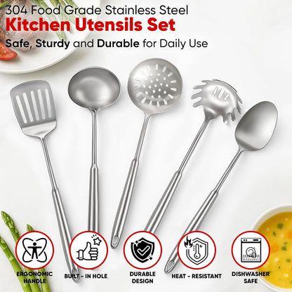 Newness Metal Fish Turner Spatula Stainless Steel for Kitchen Use, Small Griddle Egg Spatula, Flexible, Polished Metal, Corrosion Resistant, Kitchen Slotted Turner with Thin Edge Ideal for Turning,11"