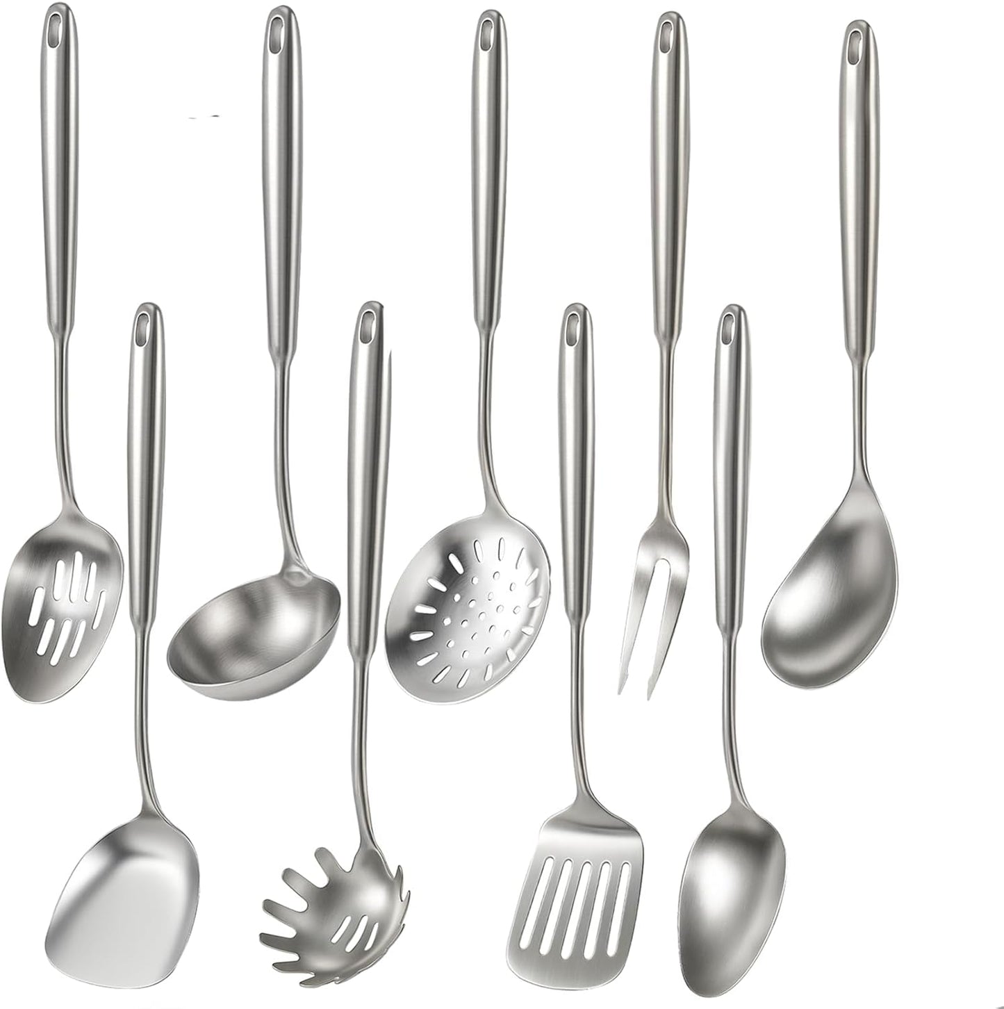 Newness Metal Fish Turner Spatula Stainless Steel for Kitchen Use, Small Griddle Egg Spatula, Flexible, Polished Metal, Corrosion Resistant, Kitchen Slotted Turner with Thin Edge Ideal for Turning,11"
