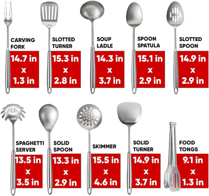 Newness Metal Fish Turner Spatula Stainless Steel for Kitchen Use, Small Griddle Egg Spatula, Flexible, Polished Metal, Corrosion Resistant, Kitchen Slotted Turner with Thin Edge Ideal for Turning,11"