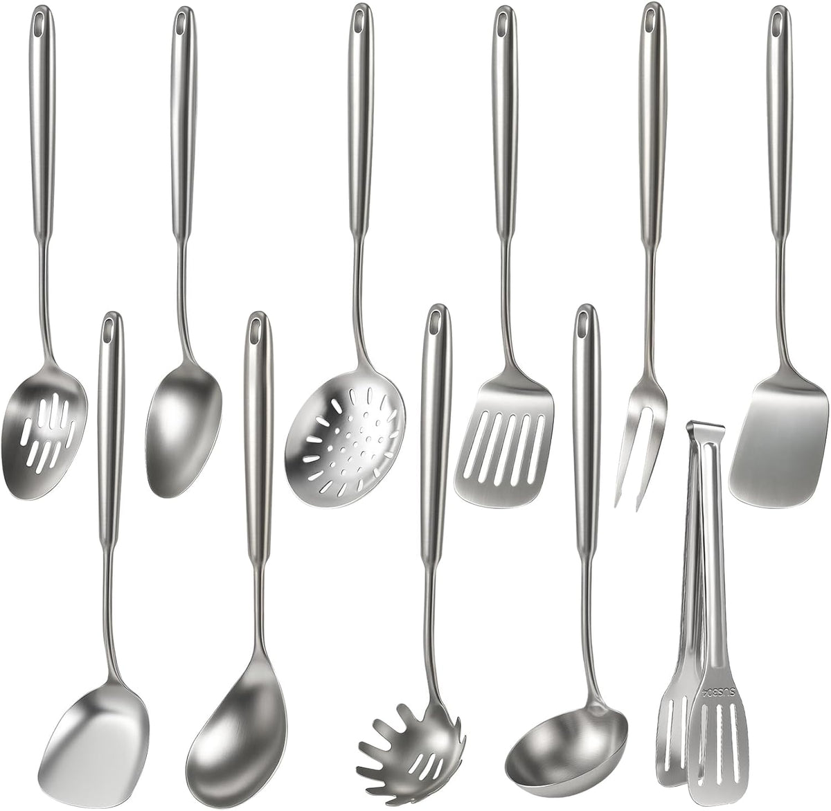 Newness Metal Fish Turner Spatula Stainless Steel for Kitchen Use, Small Griddle Egg Spatula, Flexible, Polished Metal, Corrosion Resistant, Kitchen Slotted Turner with Thin Edge Ideal for Turning,11"