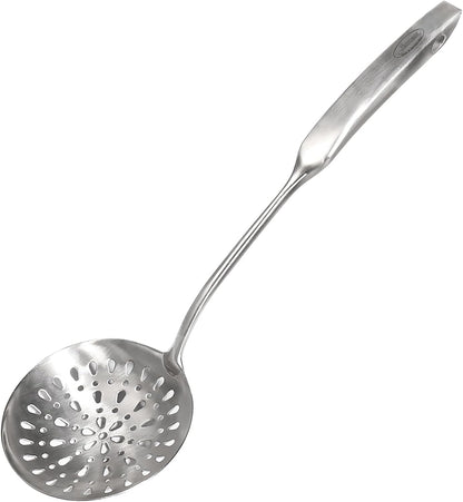 Newness Metal Fish Turner Spatula Stainless Steel for Kitchen Use, Small Griddle Egg Spatula, Flexible, Polished Metal, Corrosion Resistant, Kitchen Slotted Turner with Thin Edge Ideal for Turning,11"