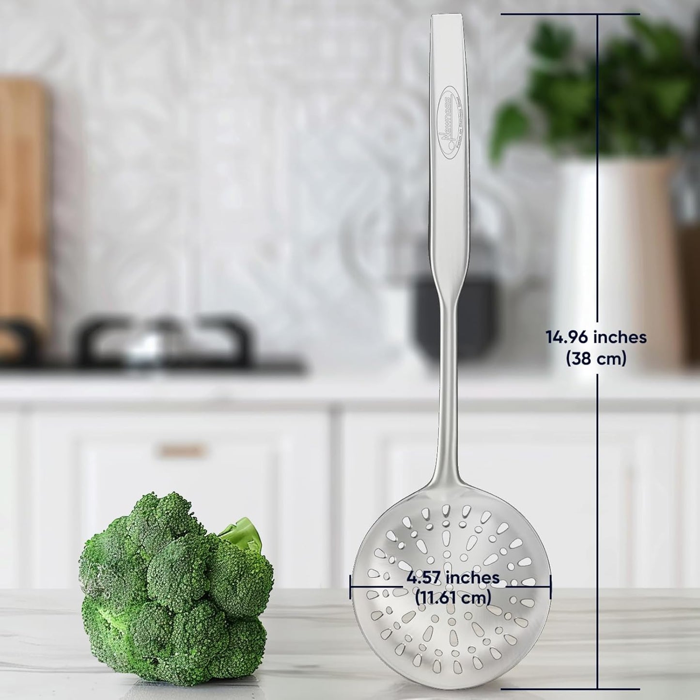 Newness Metal Fish Turner Spatula Stainless Steel for Kitchen Use, Small Griddle Egg Spatula, Flexible, Polished Metal, Corrosion Resistant, Kitchen Slotted Turner with Thin Edge Ideal for Turning,11"