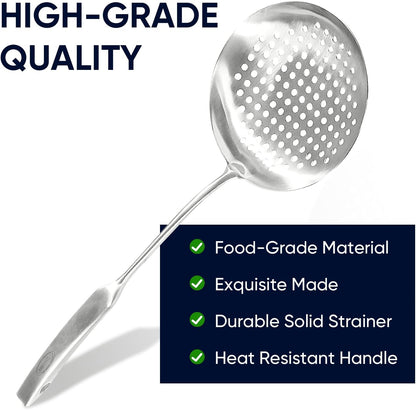 Newness Metal Fish Turner Spatula Stainless Steel for Kitchen Use, Small Griddle Egg Spatula, Flexible, Polished Metal, Corrosion Resistant, Kitchen Slotted Turner with Thin Edge Ideal for Turning,11"