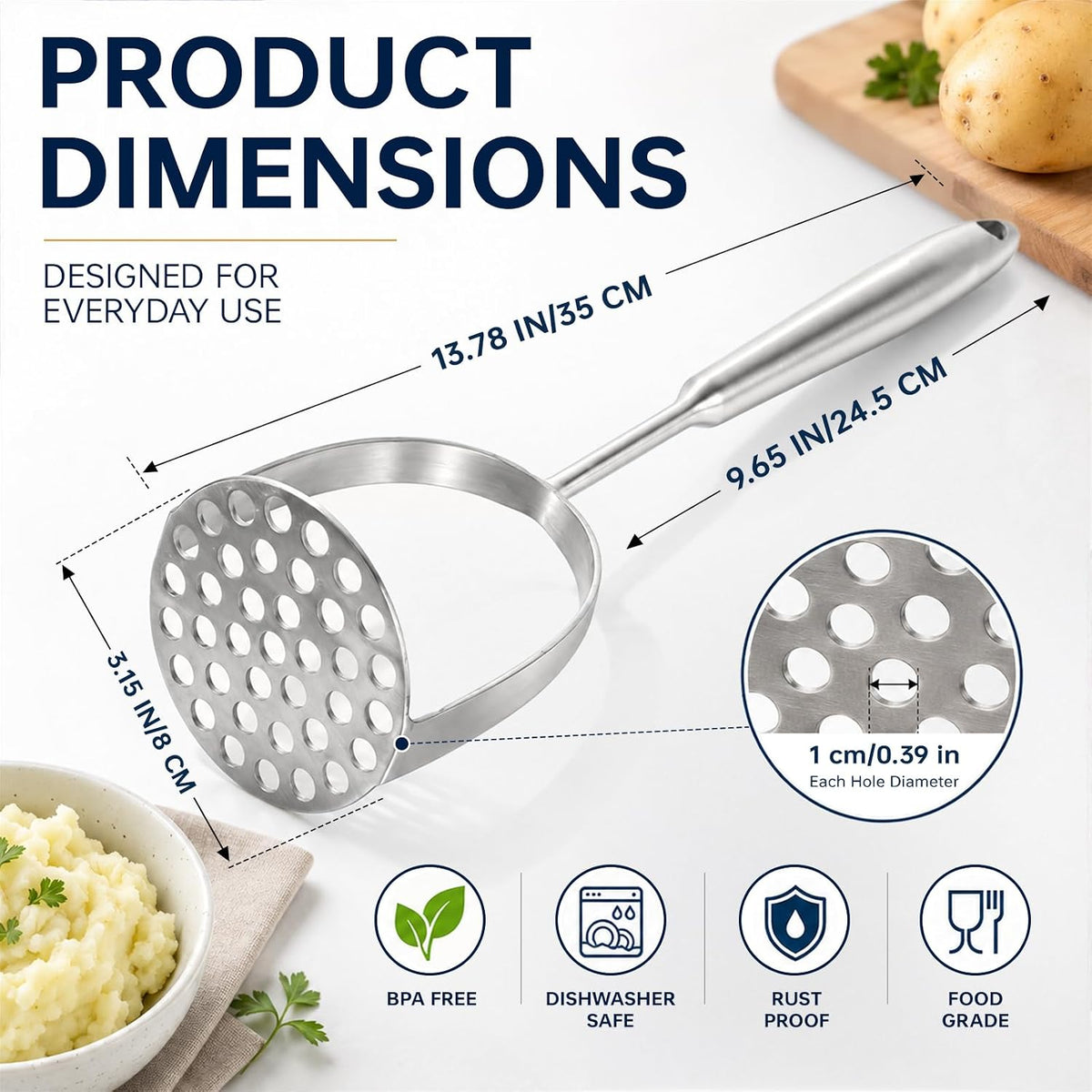 Newness Metal Fish Turner Spatula Stainless Steel for Kitchen Use, Small Griddle Egg Spatula, Flexible, Polished Metal, Corrosion Resistant, Kitchen Slotted Turner with Thin Edge Ideal for Turning,11"