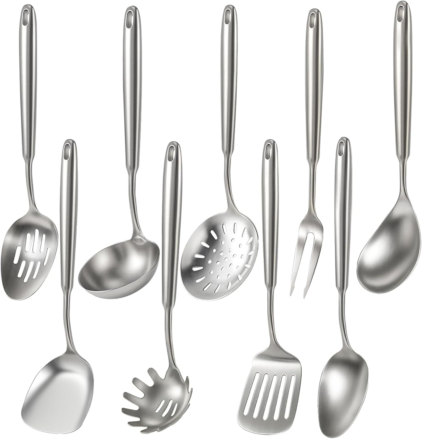 Newness Metal Fish Turner Spatula Stainless Steel for Kitchen Use, Small Griddle Egg Spatula, Flexible, Polished Metal, Corrosion Resistant, Kitchen Slotted Turner with Thin Edge Ideal for Turning,11"